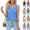 Women's Fashion Casual Solid Color Print Sleeveless V Neck Blouses & Shirts