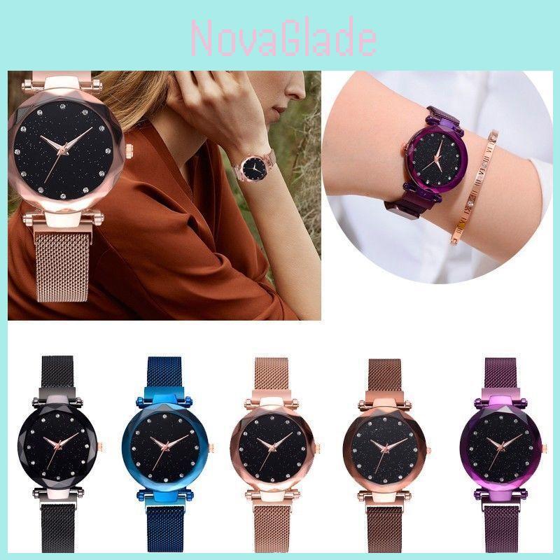 Montre-ceinture de mode pour femme Qualité Supérieure Ciel Étoilé Bracelet Magnétique Acier Inoxydable