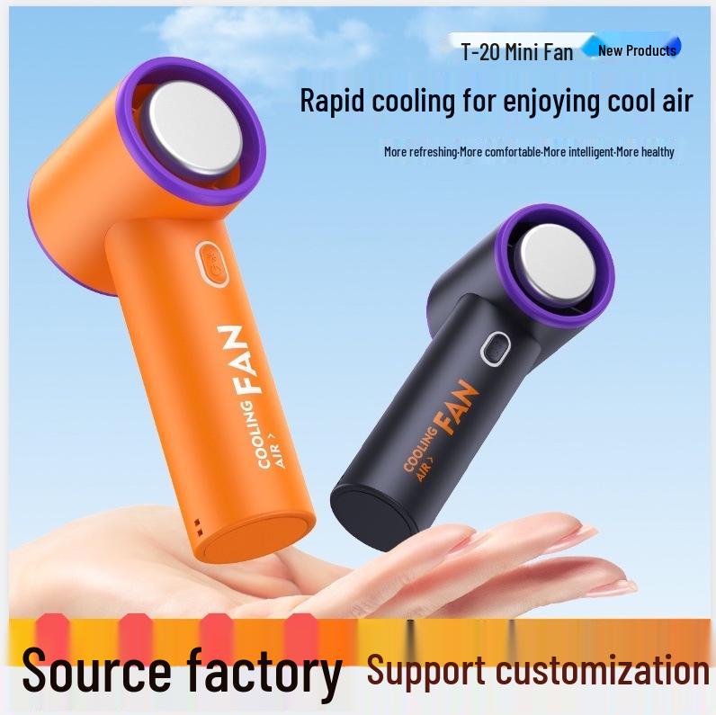 T20 Compact Handheld Fan: High-Speed, Long Battery, USB Rechargeable for Outdoor Cooling