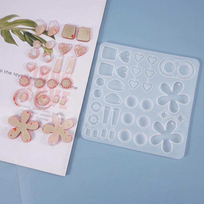 Crystal Epoxy Resin Mold DIY Crafts Jewelry Pendant Mold Handmade Multi-style Earrings Eardrop Danglers Silicone Mould