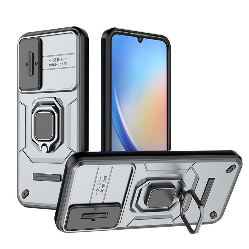 For Samsung A14 A24 A34 A54 Case Slide Camera Armor Holder Ring Phone Case For Samsung Galaxy A54 A 14 24 34 54 5G Back Cover