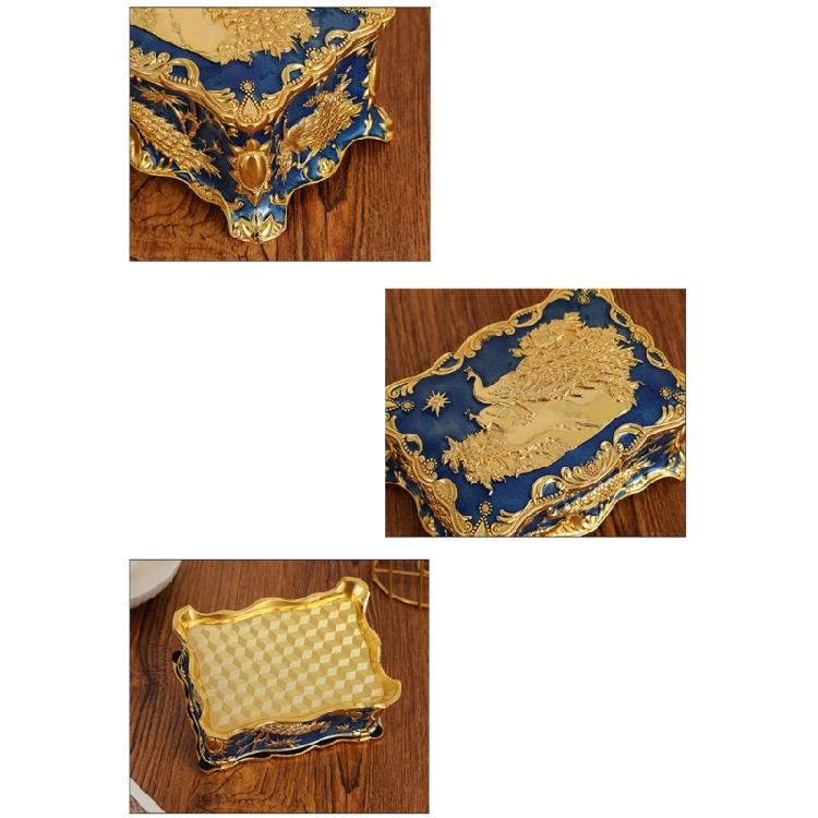 Decorative Peacocks Design Jewelry Box in Colorful Zinc Alloy Material for Vanity Table Organization and Jewelry Protections