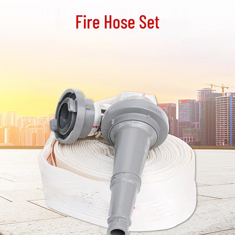 Emergency Fire Hose Set with Nozzle & Coupler
