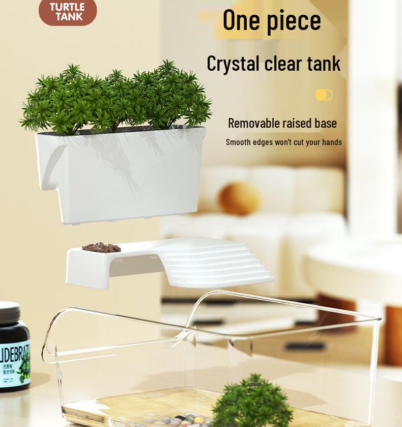 Compact Turtle Breeding Aquarium with Ecological Landscaping for Home or Office