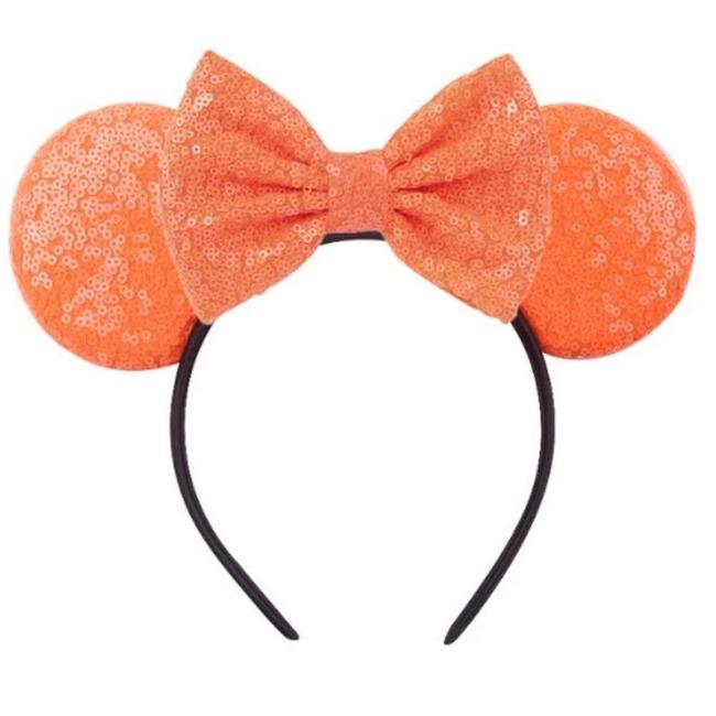 Silver Shinny Mouse Ears Headband For Girls Shinny Sequin Bow Hairband Festival Party Cosplay DIY Hair Accessories