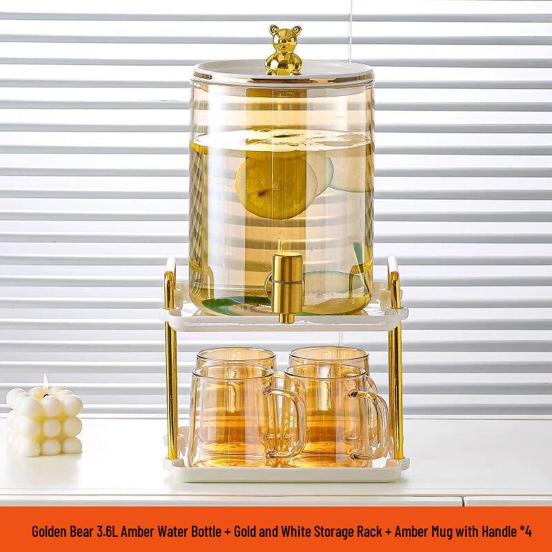 Anmu Large Glass Beverage Dispenser with Faucet