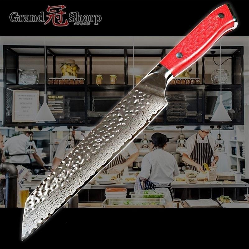 8.5 Inch Damascus Chef Knife Japanese Damascus Stainless Vg10 Steel Kitchen Kiritsuke Knife Cooking