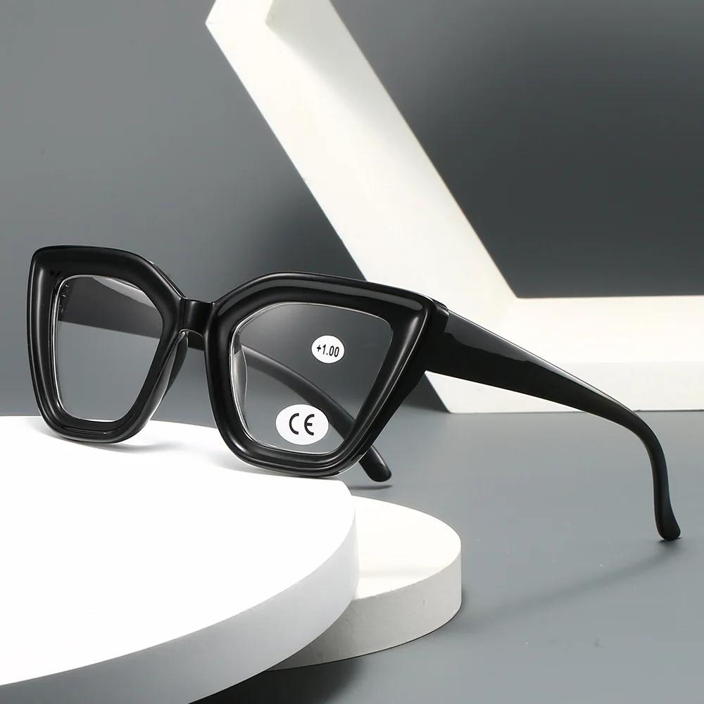 Large Frame Men Women Reading Glasses Fashionable Stylish Presbyopia Eyeglasses Lenses High Quality Oversized Eyewear 0+1.0+4.0