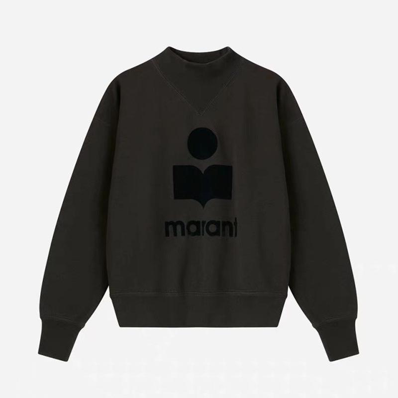 Nová zimní dámská bavlněná mikina s flockovaným logem a stojáčkem - evropský a americký styl