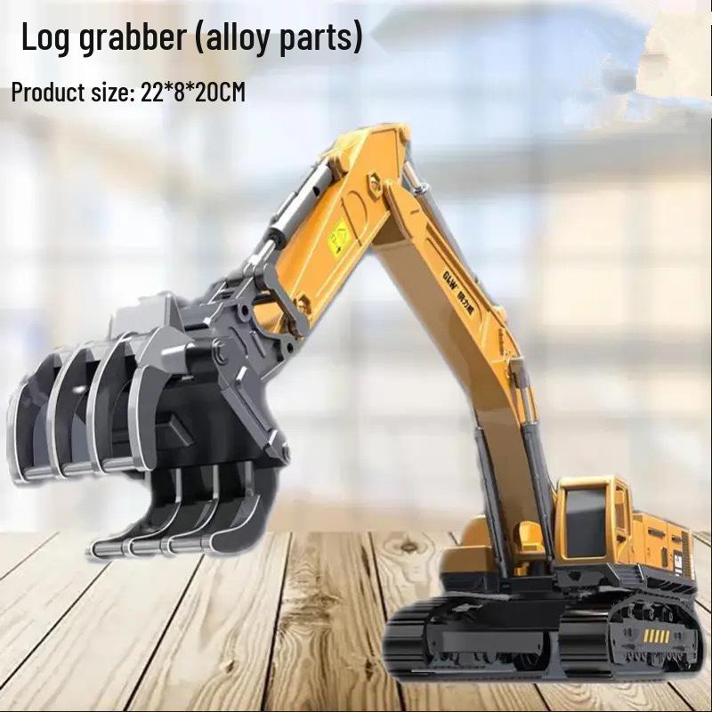 Children's Alloy Excavator Toy with Bucket & Drilling Machine for Boys Ages 2-5