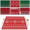 Autumn & Winter Imitation Linen Placemats: Heat-Resistant, Festive Decor for Christmas Parties