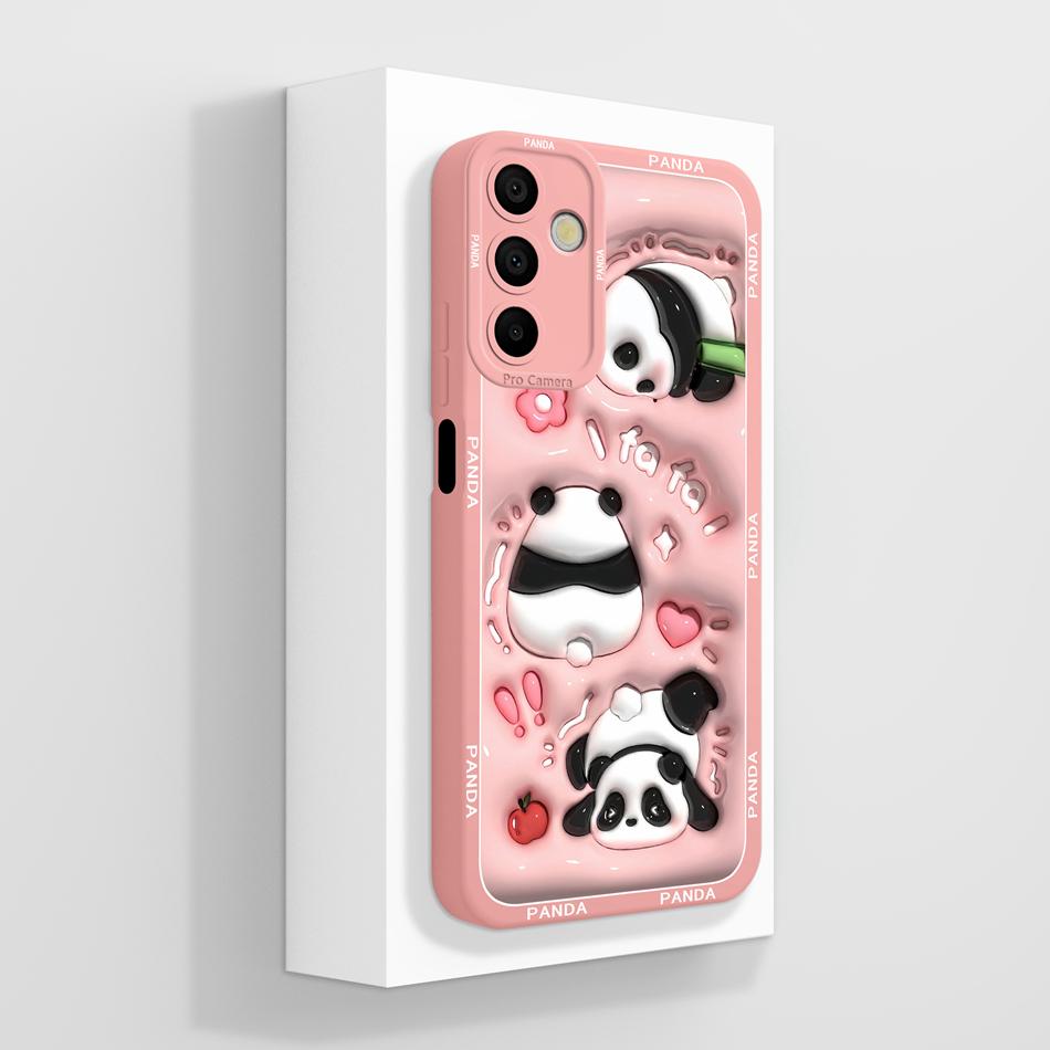 Case For Samsung A15 A 15 Cute Panda Soft Cover For Galaxy A15 Phone Cases Anti Drop Liquid Silicone High Quality Back Protector