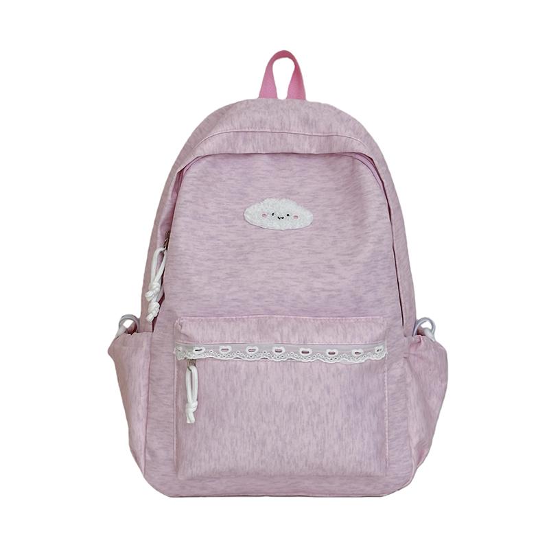 Cute Backpack for Girls Lace Trim Lightweight School Bag for Women Daily Use