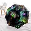 Enchanted Amulet: Green Gemstone Protection CharmUmbrella, Portable 3-Fold Compact Umbrella,Christmas Gift ES663