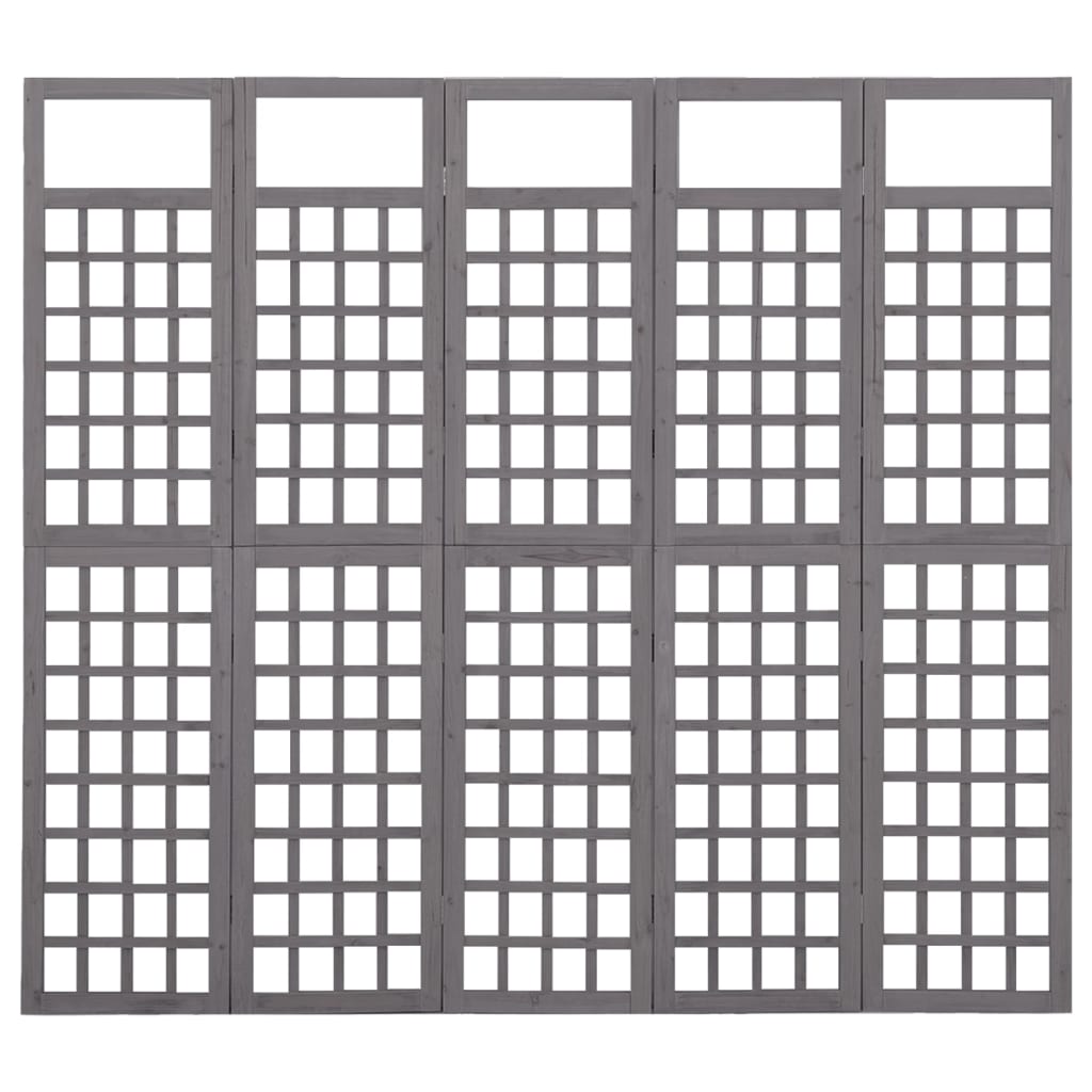 Vidaxl 5-Panel Room Divider/Trellis, Fir Wood, 201.5X180Cm