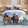 Running Horses Bedding Set Soft Comforter Set And Pillowcase Queen Size Decor Home Luxury Bed Set Animal Duvet Cover For Boy Bed