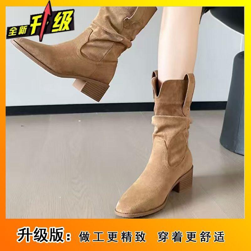 

Foreign style thick heel Martin boots 2025 autumn and winter new niche design retro style comfortable casual pile boots women 40