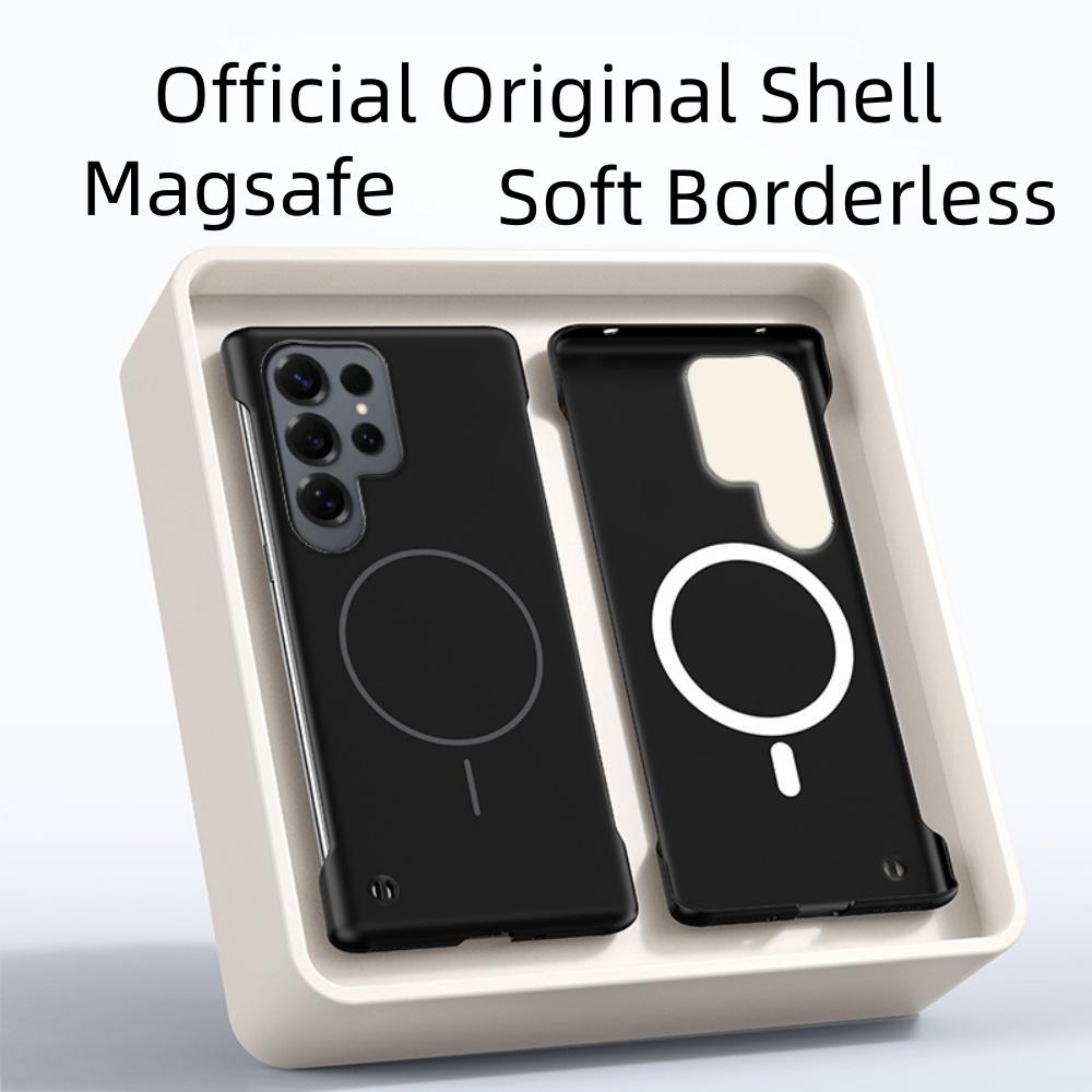 Slim Frameless Matte PC For Magsafe Case For Samsung S26 S25 Edge S24 FE S23 S22 Ultra Plus A56 16 Cooling Magnetic Charge Cover