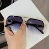 New Gradient Sunglasses for Men Fashion Metal Big Frame Sun Glasses Brand Design Luxury Lunette Eil Homme UV400 Eyewear