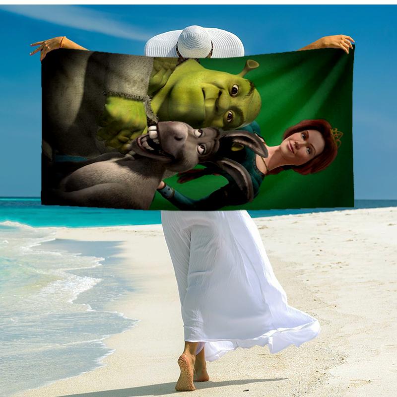 Ultra-Soft Beach Towel with Shrek Theme,Ideal for Pool - Camping, Diving - Perfect Travel Essential, Vibrant Beach Towel.
