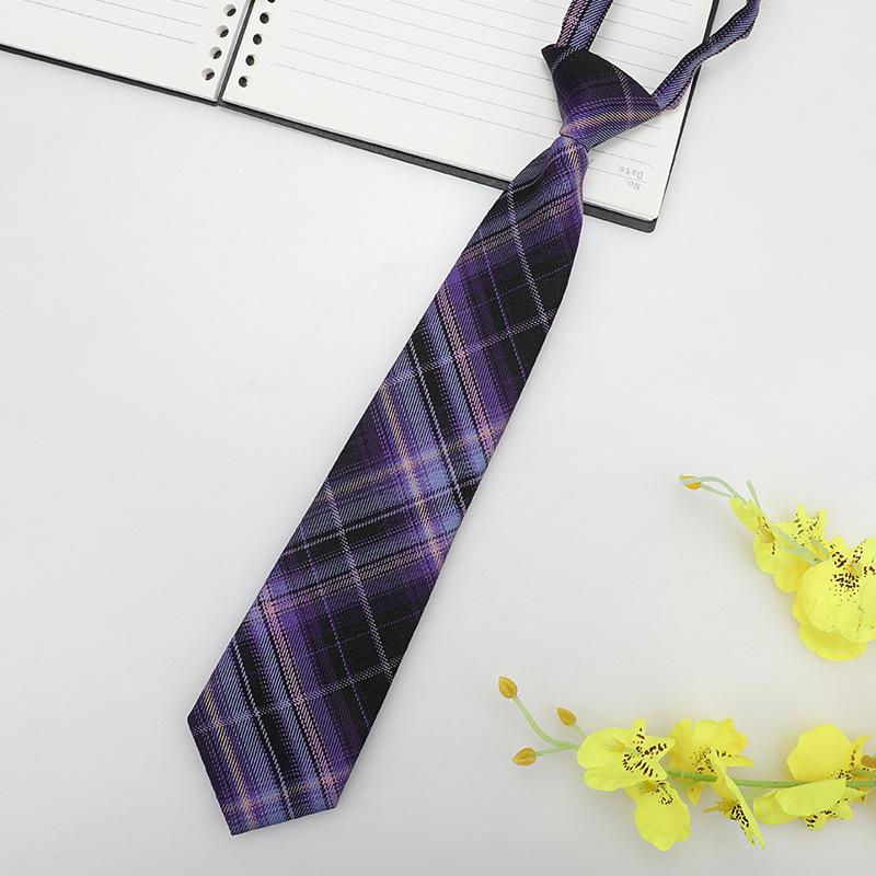 Jk Small Tie Female College Style Lazy Japanese Plaid Uniform Shirt Tie Student Ins Men'S And Women'S Short Styles Free Of Charge