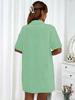 2024 Women's Casual Two-Piece Shorts Set - Solid Color Loose Short Sleeve Shirt with Single-Breasted Design