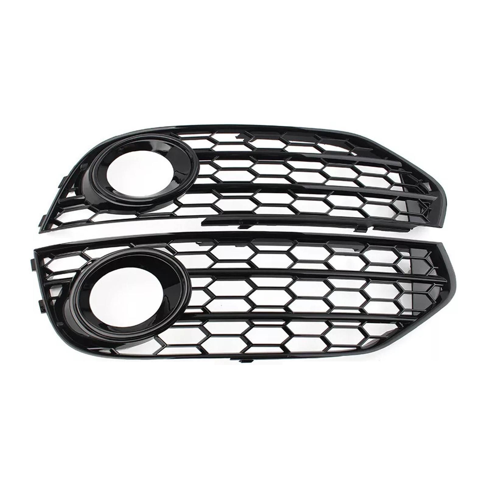 Front Bumper Honeycomb Fog Grille Cover For A4 Allroad B8 2010-2015 Black