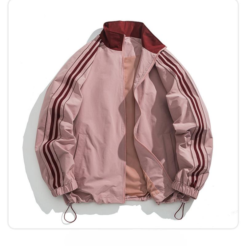 Spring and Autumn New Men's Jacket Teen Thin Loose Three-Bar Sports Hooded Top Windproof Jacket