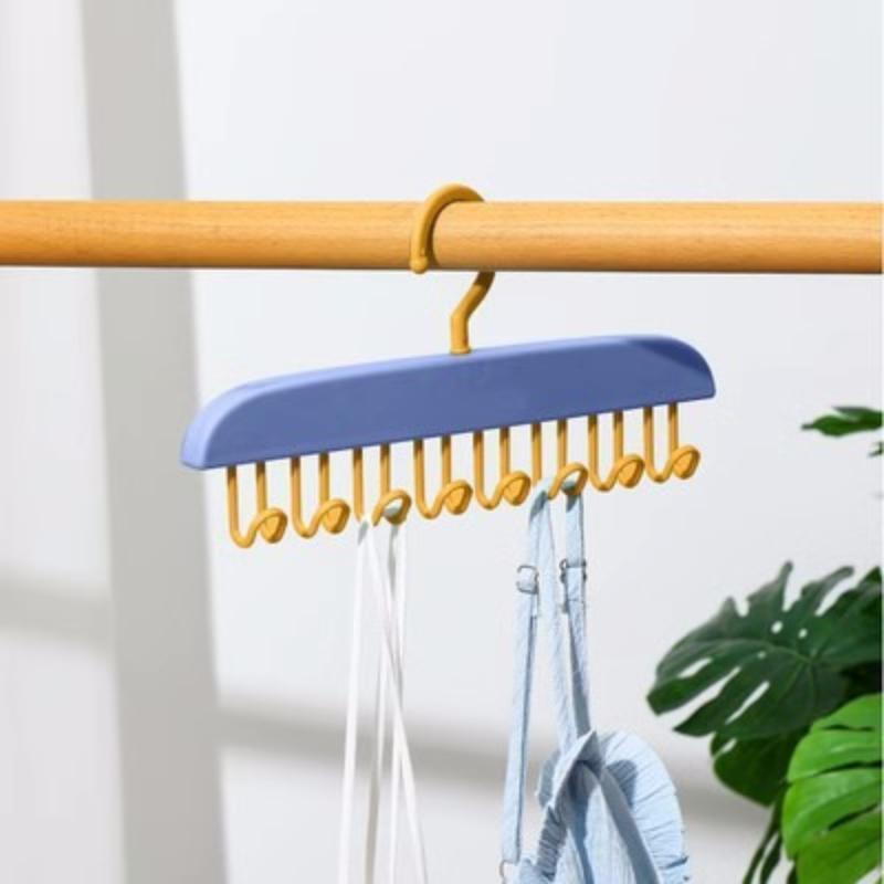 

Wavy Clothes Hanger Good Load Bearing Capacity Stay Organized Space Saving Bra Hangers Multifunctional For Student Dormitories синий