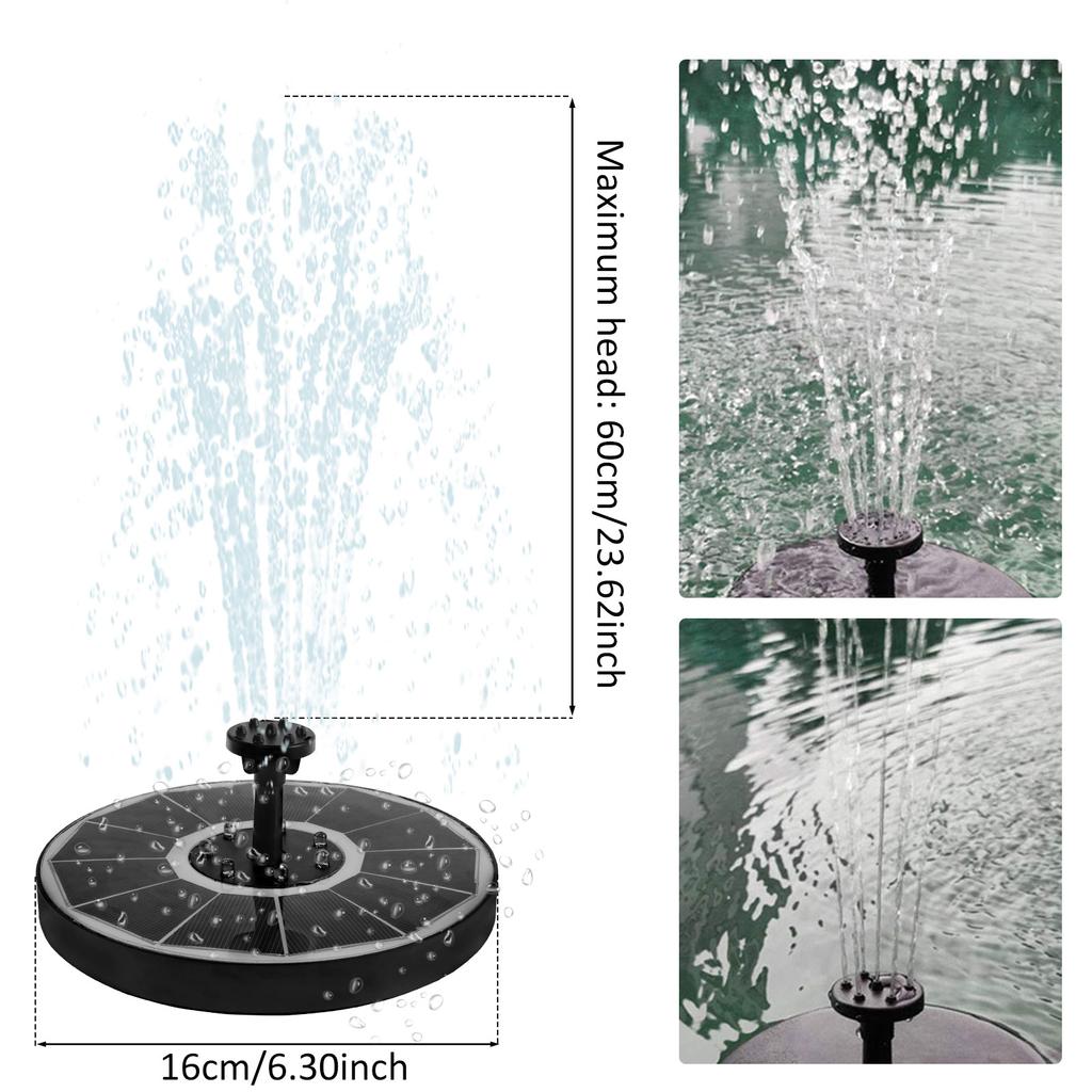 Color 7 LED Light Solar Fountain 2.5/3.5W 8 Nozzle Water Pump Outdoors Bird Bath Garden Floating DIY Cistern Auto Oxygenation