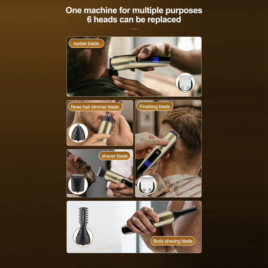 5 IN 1 Men s Hair Clipper Set Electric Body Hair Trimmer Beard Shaver Nose Trimmer Haircut Kit Engraving Cutter Guide