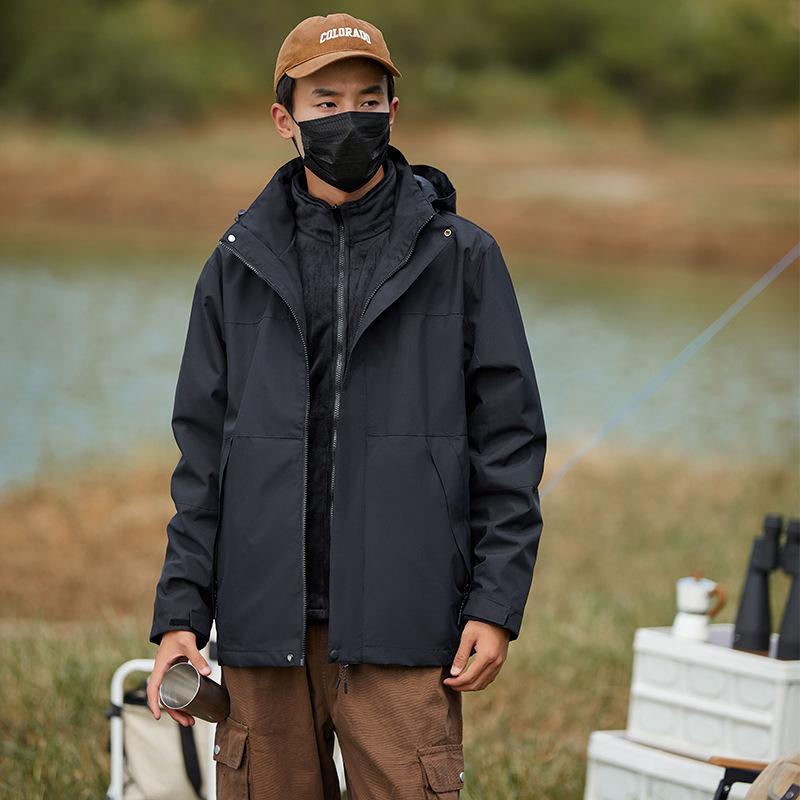 Herbst und Winter Paar Winddicht Wasserdicht Abnehmbares Futter Outdoor Jacke Jacke Jacke