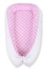 Baby Cocoon, Double-sided, Playpen, Swaddle, Premium BOBONO - Pink/white Rings