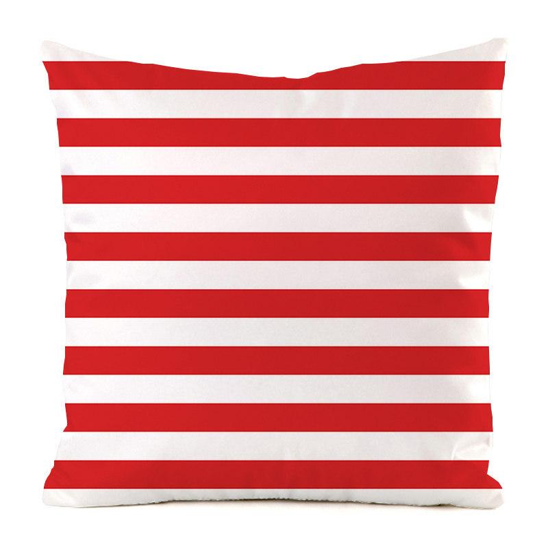 Nordic Striped Patterns Digital Printing Short Plush Pillow Covers Decorative For Car Sofa Office Cushion Cover Home Goods