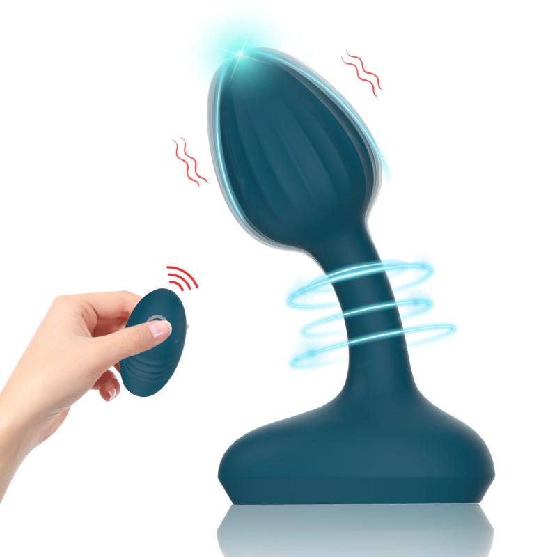 Vibrerende Butt Plug Prostata Massasjer Vibrator med fjernkontroll 10 vibrasjonsmoduser Silikon Oppladbar analplugg Sexleketøy for menn og kvinner