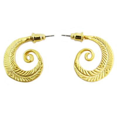 [Q5641] - El yapımı 'Kleopatra' altın rengi küpeler - 20 mm