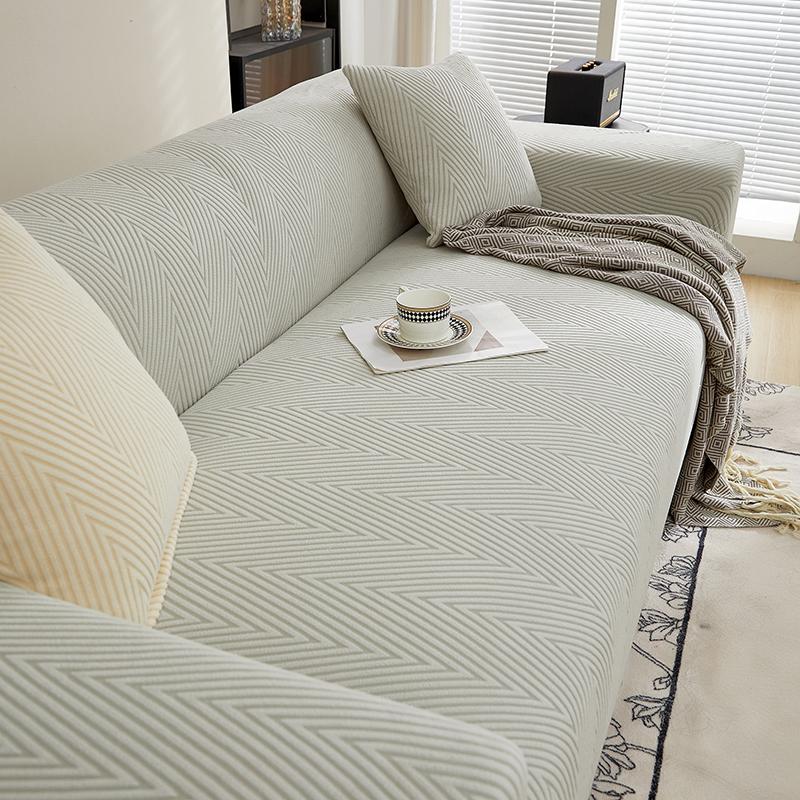 Jacquard Sofa Überwurf Stretch Sessel Couchbezug Großes Sofa L-Form Ecksofa Möbel Schutz für Kinder Haustiere Waschbar 1 Stück