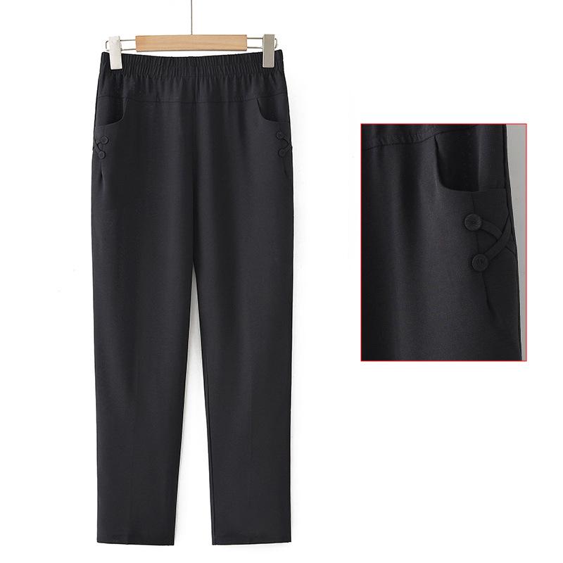 

2026 Mother’s Day Breathable Elastic Waist Straight-Leg Casual Pants for Middle-Aged Women XL (suitable for 90-105 jin)