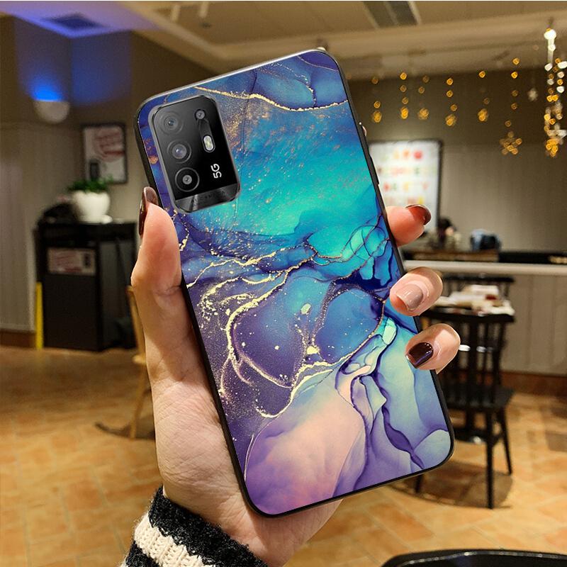 Bunte Marmor Handyhülle für OPPO A54 A74 A94 A53S A9 A5 A15 A16 A91 A96 A76 Reno8 8Pro Reno2 Z