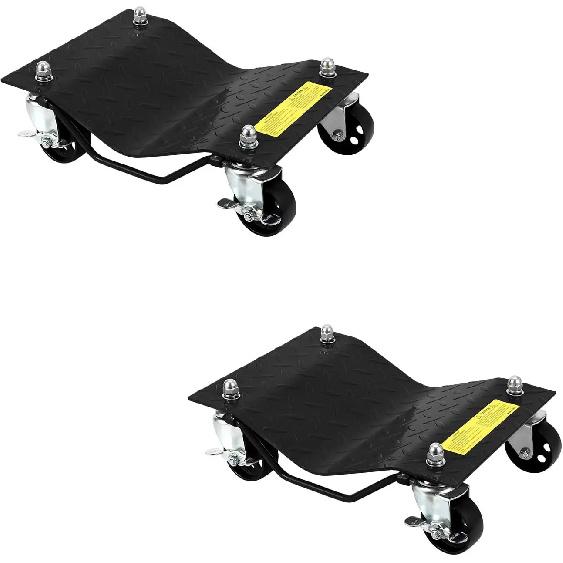 2pcs/4pcs Car Pulley Dolly 2000/2500LBS Capacity Heavy Duty Wheel Dollies for Moving Vehicles Trucks SUVs - Garage & Repair Shop