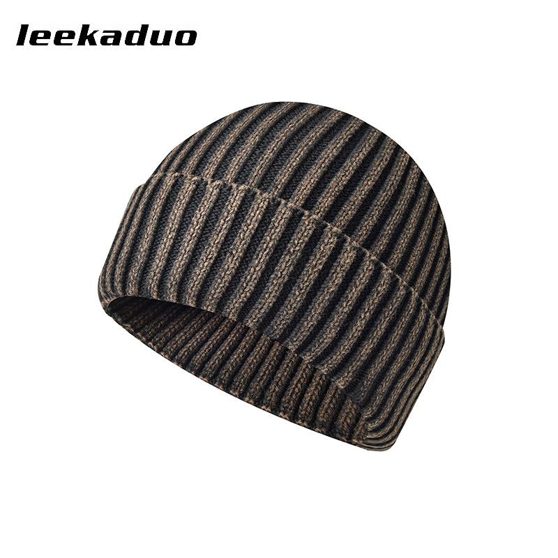 Light plate retro knitted hat graphite washed old wool hat men's and women's street casual warm cover head cold hat