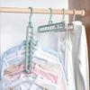 5pcs Heavy-Duty Foldable Plastic Hangers with 9 Holes - Anti-Slip, Space-Saving Closet Organizer for Wardrobe,Multi-Purpose Clothes Hangers