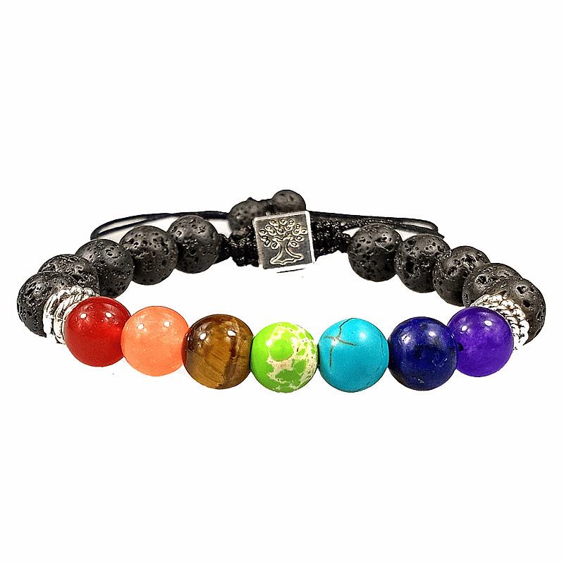 European & American Bestselling Volcanic Stone Rainbow Bracelets - Unisex Couples Set