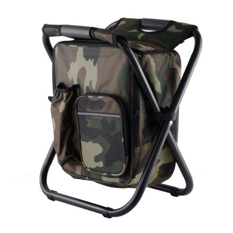 Portable Folding Camping Fishing Chair Insulated Picnic Bag Hiking Camouflage Seat Bag