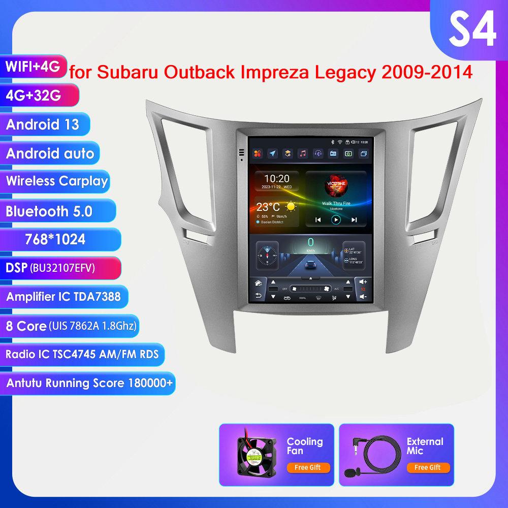 Ossuret 9.7" Android 13 Wireless Carplay  for Subaru Outback Impreza Legacy 2009-2014 GPS Stereo Car Radio  Intelligent Multimedia Player 4G BT 2 Din