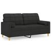 2-seater Sofa - Maison Exclusive - Seat Width 140 Cm - Black Polyester Fabric - Metal Structure