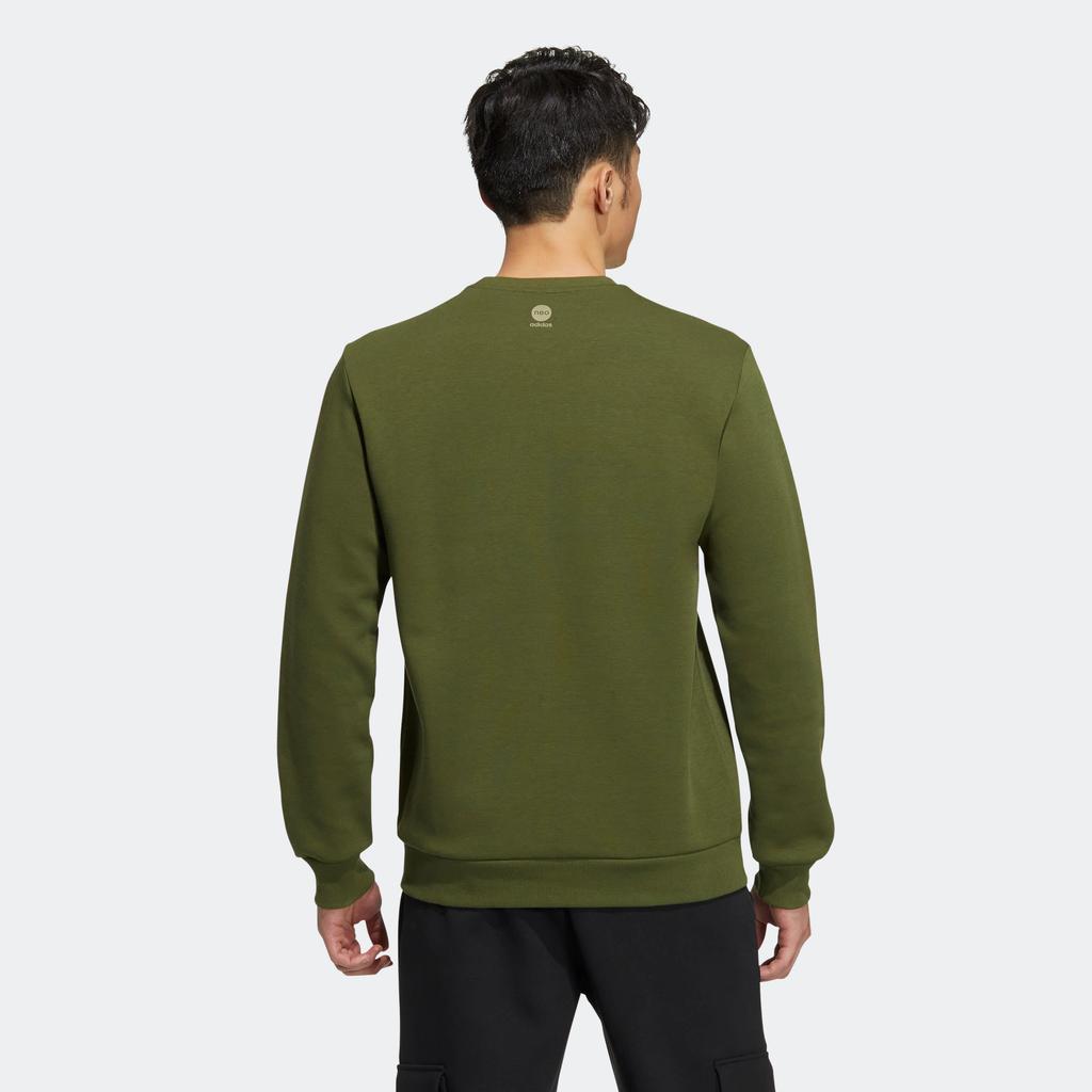 Adidas Neo Classic Three-Stripe Logo Patch Pocket Long-Sleeve Sports Sweatshirt Men Tops Olive-Green HM2018