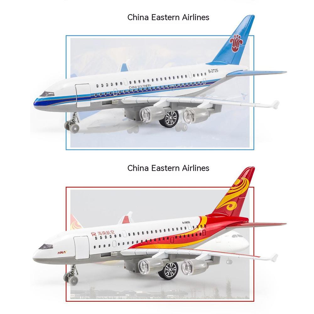 Children's Pressure Molten Metal Toy Airplane, 10-inch Original A380 Model, Audio-visual Simulation Airplane, Gift
