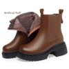 Fashion AIYUQI Snow Boots Women 2025 New Genuine Leather Women Ankle Boots British Style Natural Wool Winter Warm Women Chelsea Boots
