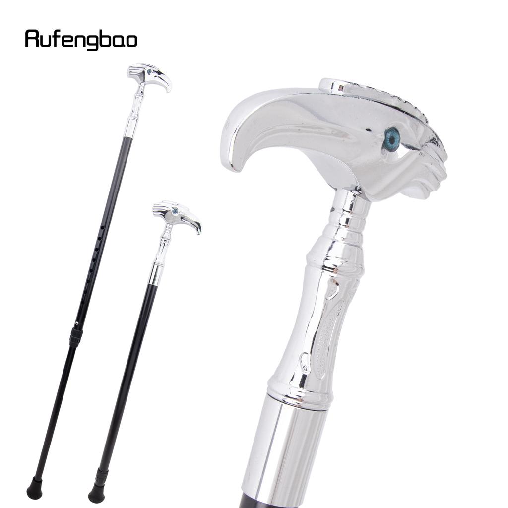 White Luxury Decorative Cosplay Flexible Cane Elegant Fashion Eagle Adjustable Cane Cosplay Alloy Crosier Vintage  Stick 105cm